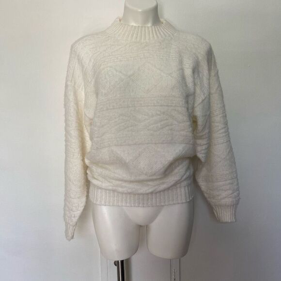 Spunky 80s 90s Vintage Knitted mock neck sweater - Picture 1 of 8
